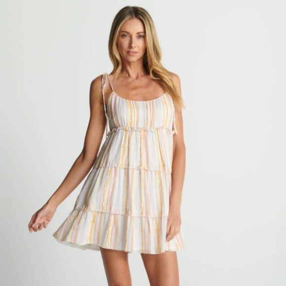 SOLD - Sundays 100% Cotton Multicolor Striped Dress - Picture 4 of 7
